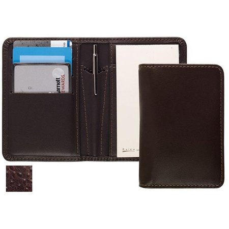 RAIKA Raika AN 128 BROWN 3.5in. x 4.5in. Leather Card Note Taker Case with Pen - Brown AN 128 BROWN
